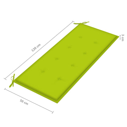 2-Sitzer-Gartenbank mit Auflage 120 cm Massivholz Eukalyptus