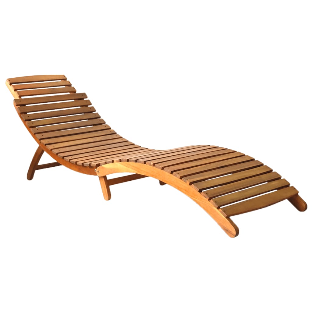 Bain de soleil avec coussin en bois d'acacia massif