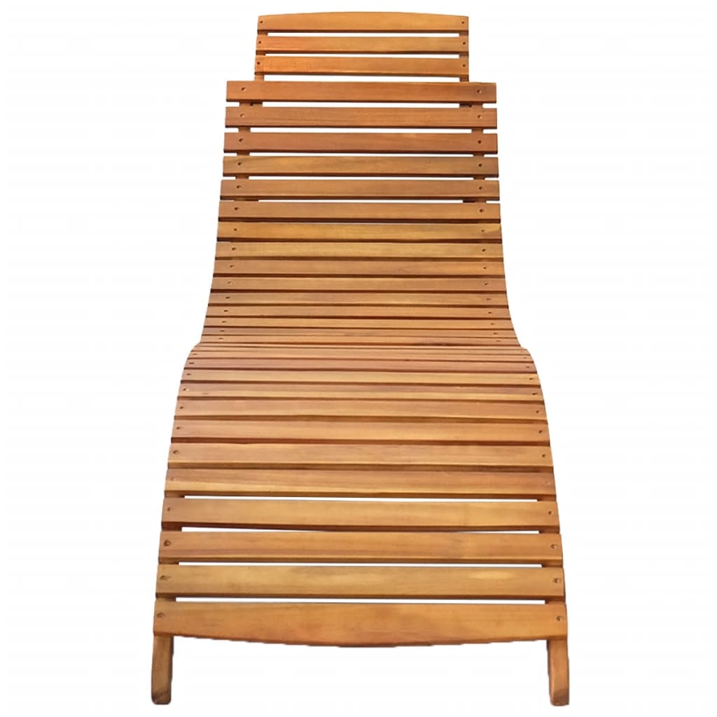 Bain de soleil avec coussin en bois d'acacia massif