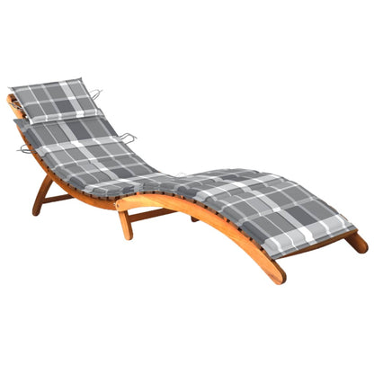 Bain de soleil avec coussin en bois d'acacia massif