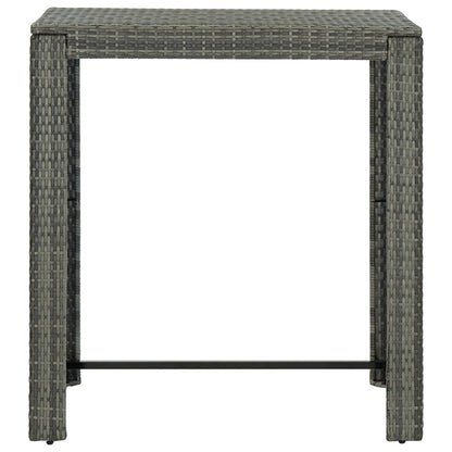 5-tlg. Garten-Bar-Set mit Armlehnen Poly Rattan Grau