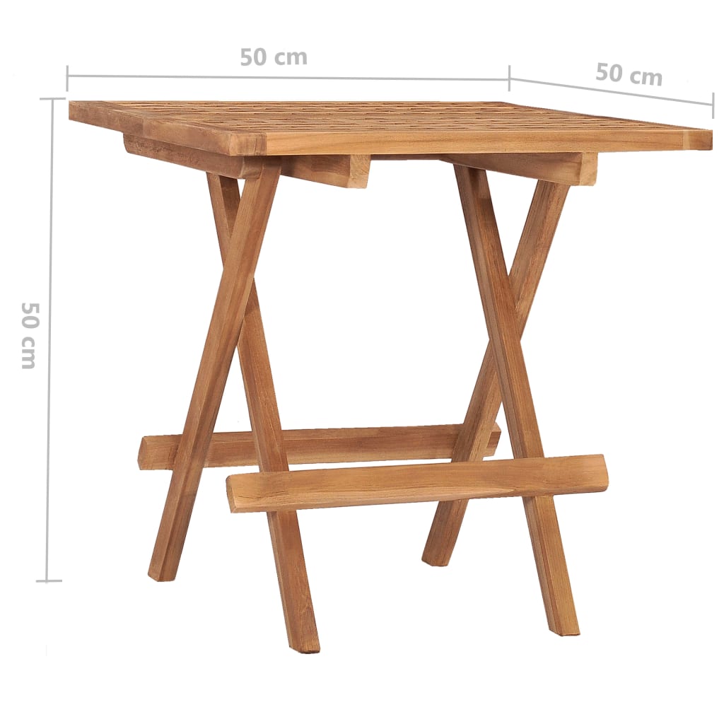 3 pièces. Groupe de repas de jardin avec coussins pliable en bois de teck massif