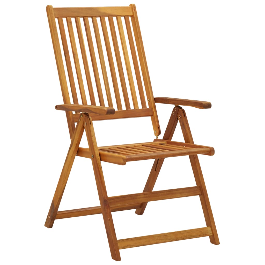 Chaises de jardin pliantes 6 pièces avec coussins en bois d'acacia massif