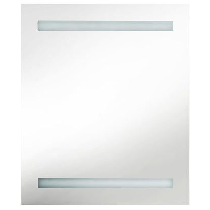 Armoire de toilette LED pour salle de bain gris brillant 50x14x60 cm