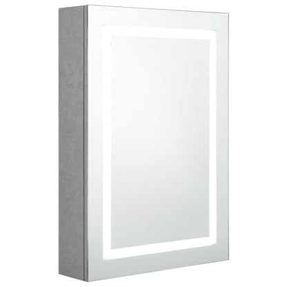 LED-Bad-Spiegelschrank Betongrau 50x13x70 cm