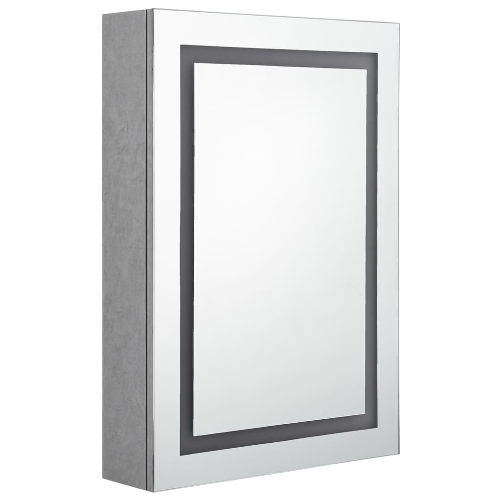 LED-Bad-Spiegelschrank Betongrau 50x13x70 cm