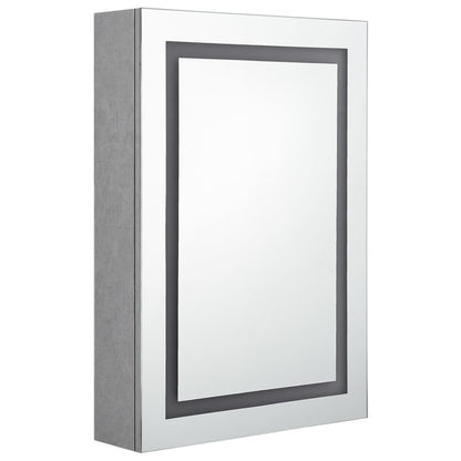 LED-Bad-Spiegelschrank Betongrau 50x13x70 cm