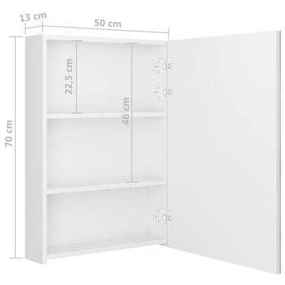 LED-Spiegelschrank fürs Bad Glänzend Weiß 50x13x70 cm