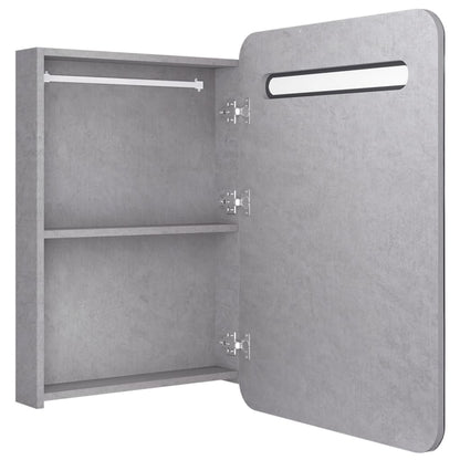 LED-Bad-Spiegelschrank Betongrau 60x11x80 cm