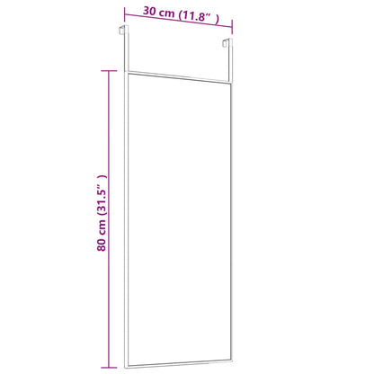 Espejo de puerta negro 30x80 cm cristal y aluminio