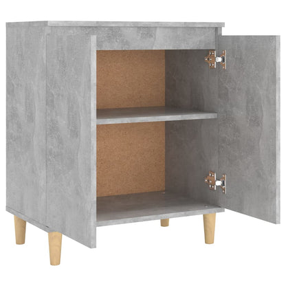 Sideboard mit Massivholz-Beinen Betongrau 60x35x70 cm