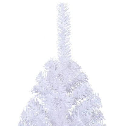 Künstlicher Halb-Weihnachtsbaum mit Ständer Weiß 240 cm PVC