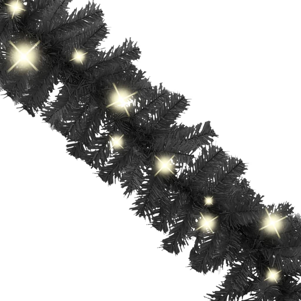 Weihnachtsgirlande mit LED 10 m Schwarz