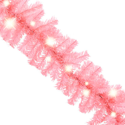 Weihnachtsgirlande mit LED 5 m Rosa