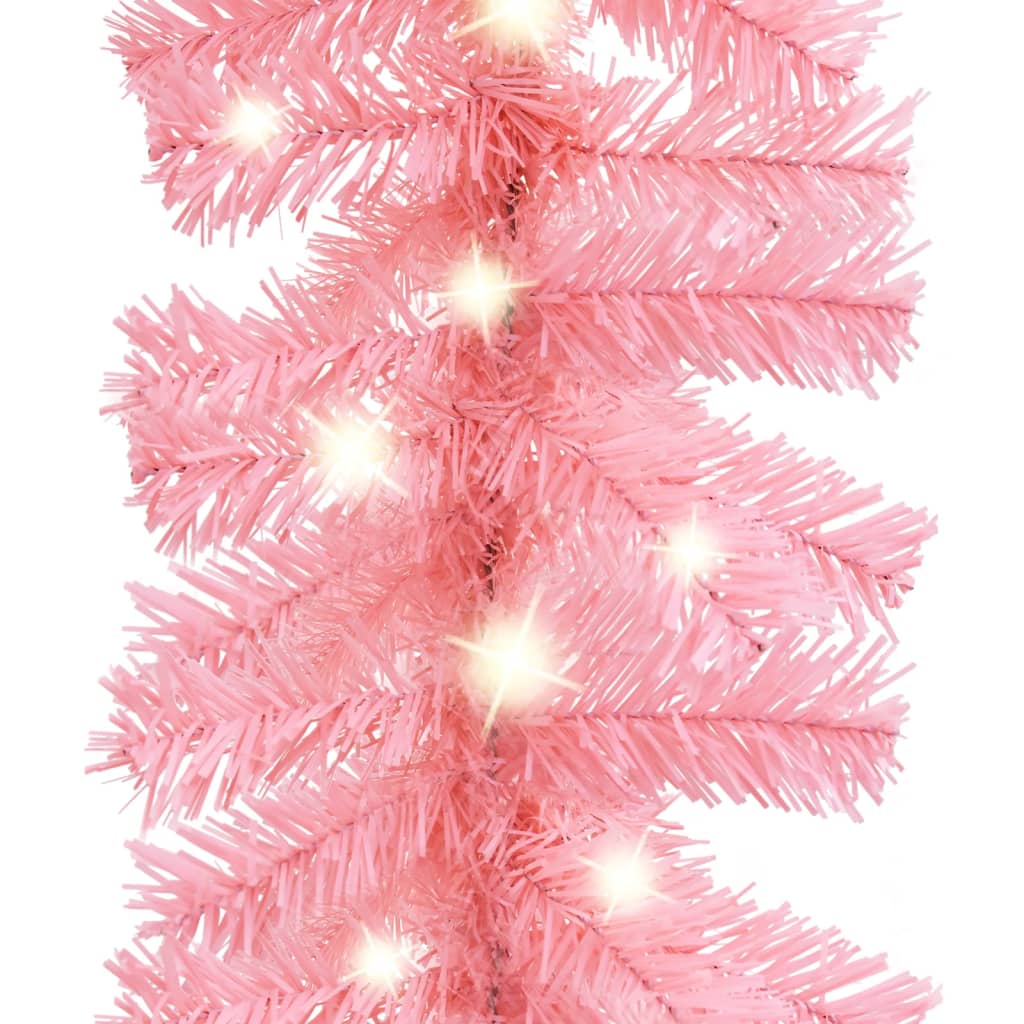 Weihnachtsgirlande mit LED 5 m Rosa