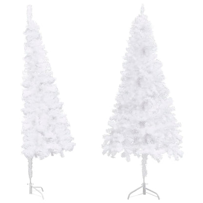 Sapin de Noël d'angle artificiel blanc 210 cm PVC