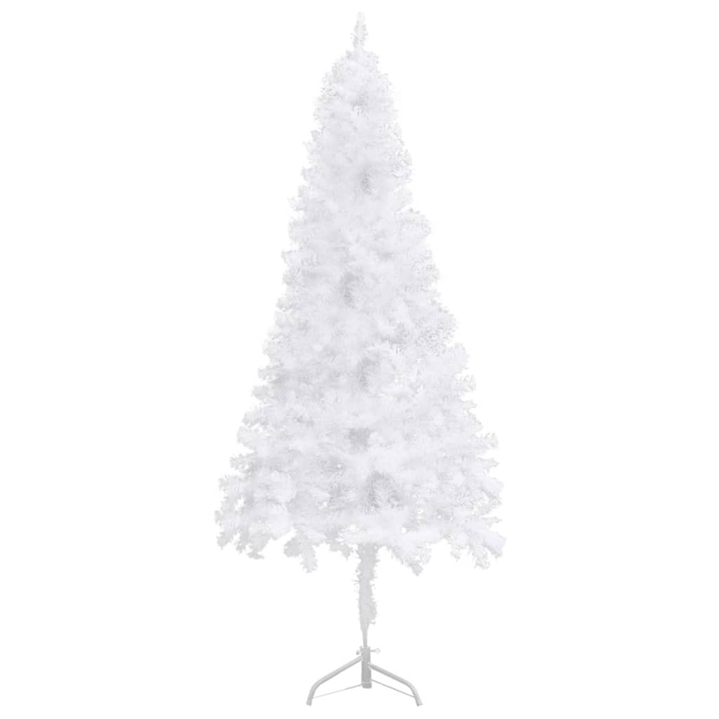 Sapin de Noël d'angle artificiel blanc 210 cm PVC