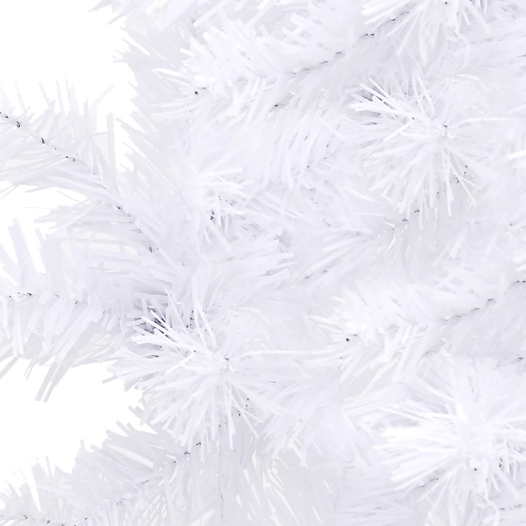 Sapin de Noël d'angle artificiel blanc 210 cm PVC