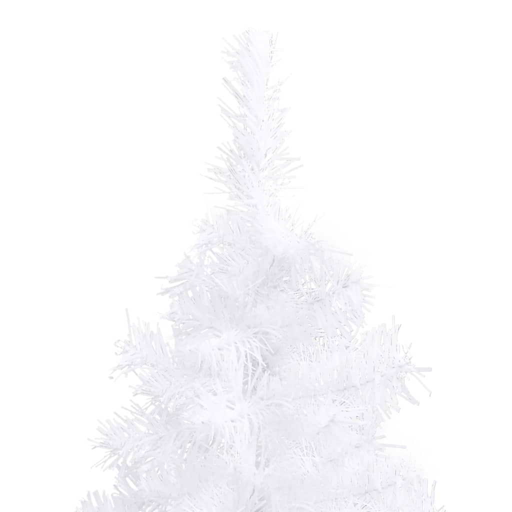 Sapin de Noël d'angle artificiel blanc 210 cm PVC