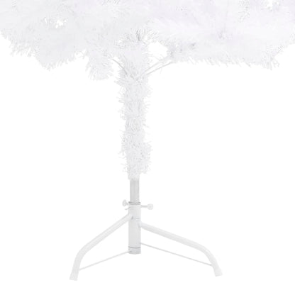 Sapin de Noël d'angle artificiel blanc 210 cm PVC