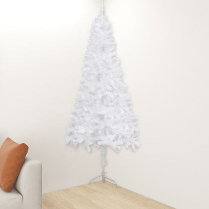 Sapin de Noël d'angle artificiel blanc 210 cm PVC