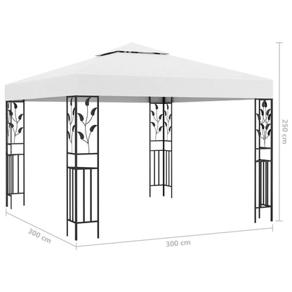 Pavillon avec guirlande lumineuse LED 3x3 m blanc