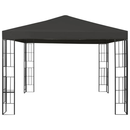 Pavillon avec guirlande lumineuse LED 3x3 m anthracite