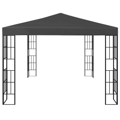 Pavillon avec guirlande lumineuse LED 3x4 m anthracite