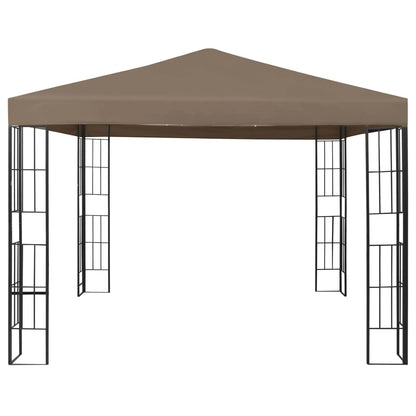 Pavillon mit LED-Lichterkette 3x3 m Taupe