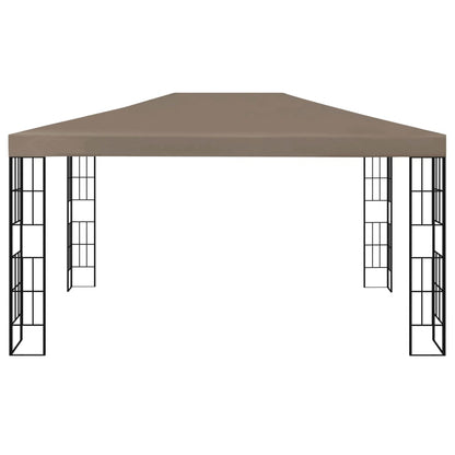 Pavillon mit LED-Lichterkette 4x3 m Taupe