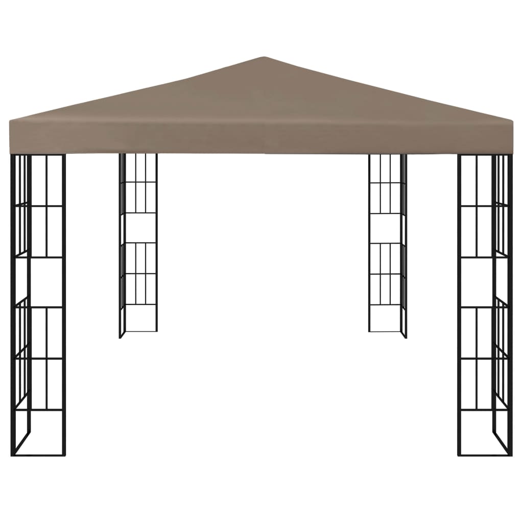 Pavillon mit LED-Lichterkette 4x3 m Taupe