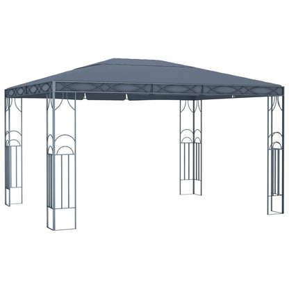 Pavillon avec guirlande lumineuse LED 400x300 cm anthracite