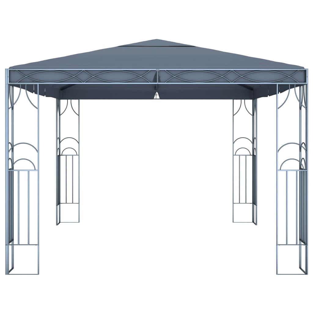 Pavillon avec guirlande lumineuse LED 400x300 cm anthracite