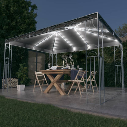 Pavillon avec guirlande lumineuse LED 400x300 cm anthracite