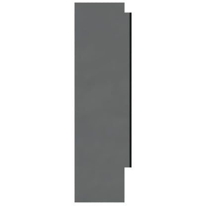 Armoire à miroir pour salle de bain 80x15x60 cm MDF gris brillant