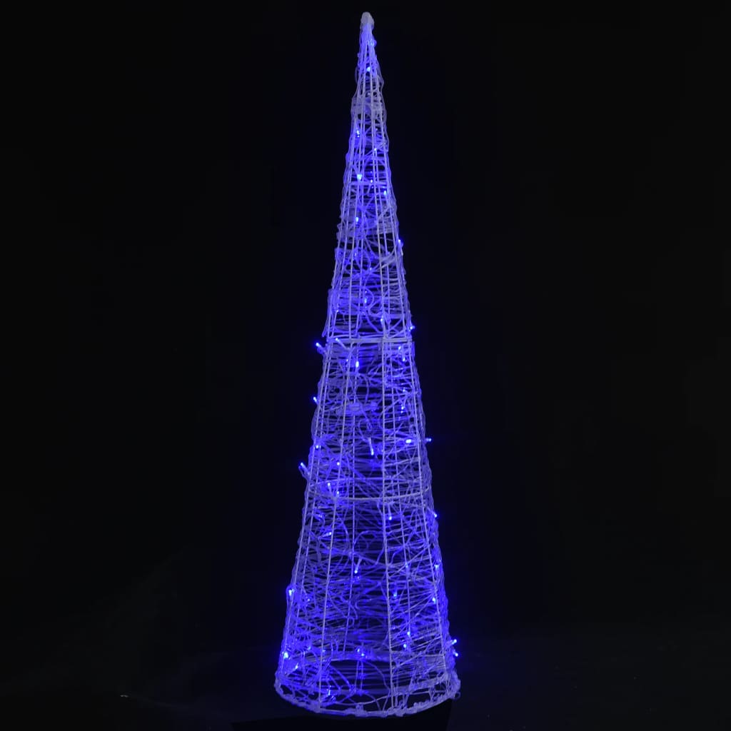 LED-Kegel Acryl Weihnachtsdeko Pyramide Blau 90 cm