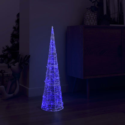 LED-Kegel Acryl Weihnachtsdeko Pyramide Blau 90 cm