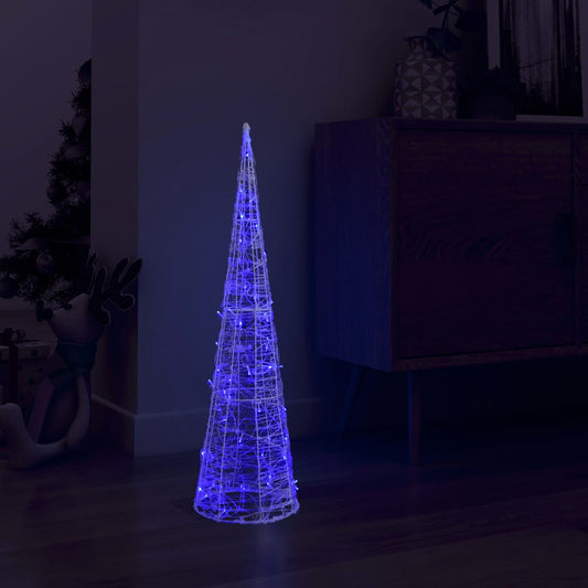 LED-Kegel Acryl Weihnachtsdeko Pyramide Blau 90 cm