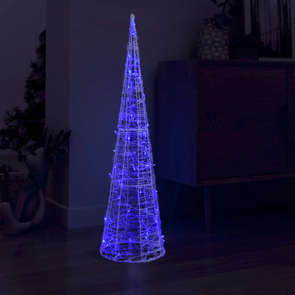 Cono LED acrílico decoración navideña pirámide azul 120 cm