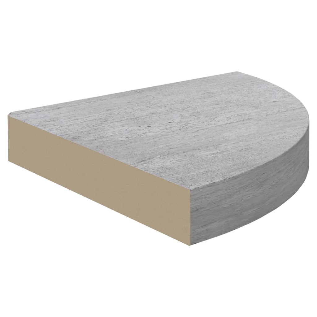 Eck-Schweberegale 4 Stk. Betongrau 35x35x3,8 cm MDF