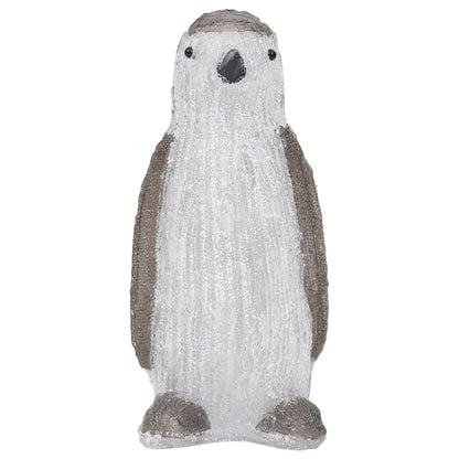 Figurine de Noël LED pingouin acrylique intérieur et extérieur 30 cm