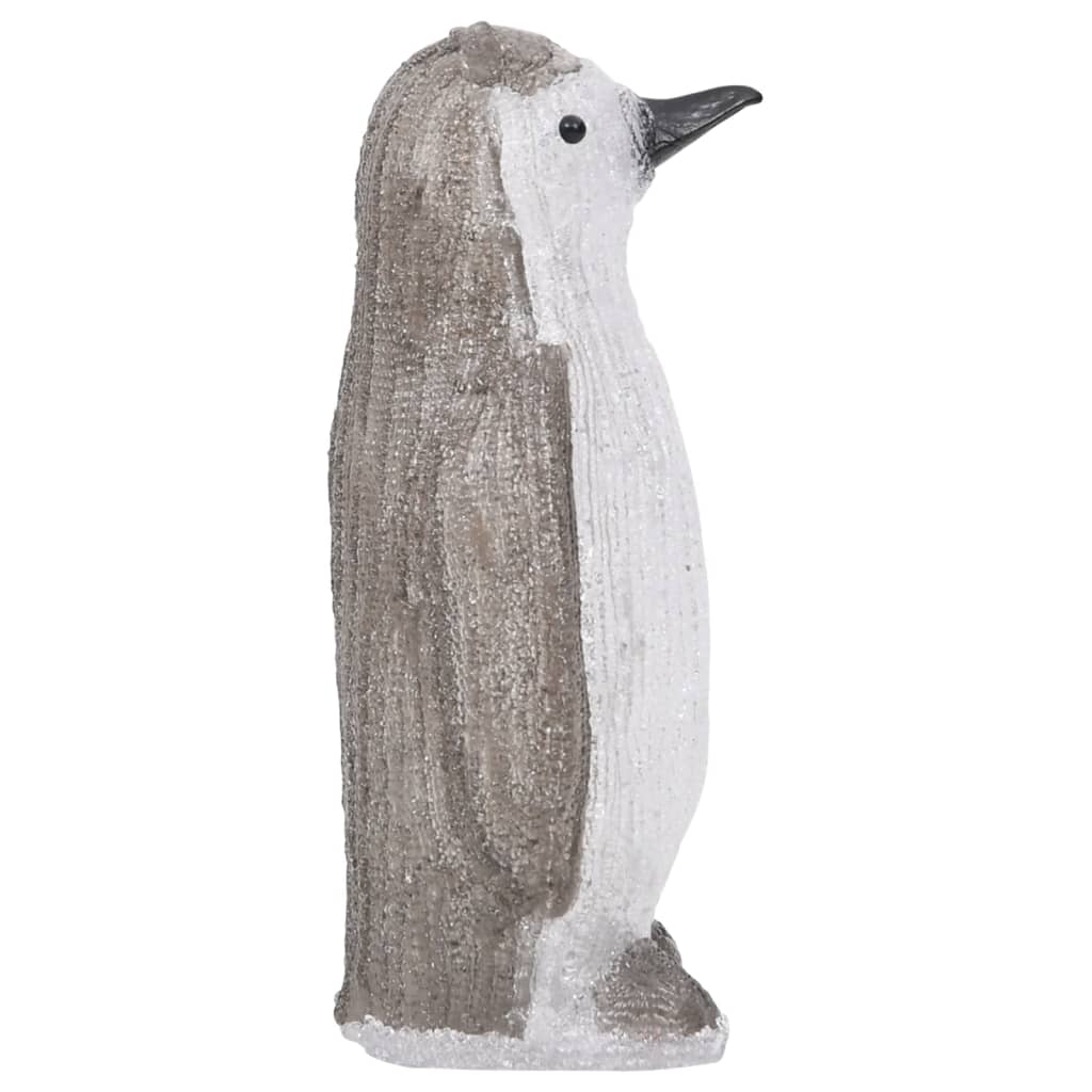 Figurine de Noël LED pingouin acrylique intérieur et extérieur 30 cm