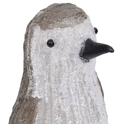 Figurine de Noël LED pingouin acrylique intérieur et extérieur 30 cm