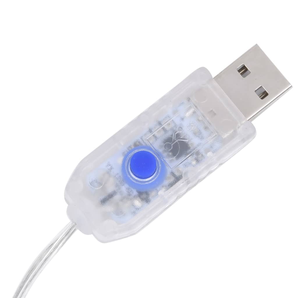 LED Sternenvorhang Lichterkette 200 LED Blau 8 Funktionen