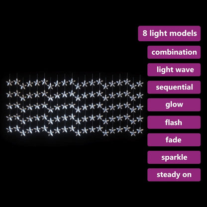 LED Sternenvorhang Lichterkette 500 LED Kaltweiß 8 Funktionen