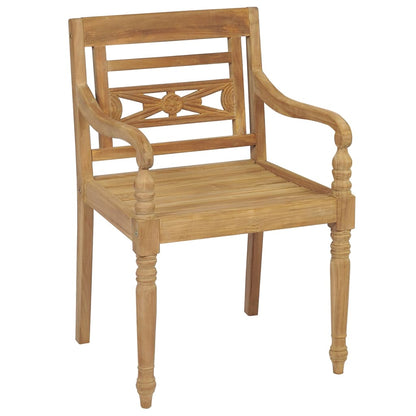 Chaises Batavia avec coussins 4 pcs. Bois de teck massif.