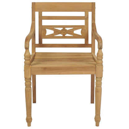 Chaises Batavia avec coussins 4 pcs. Bois de teck massif.