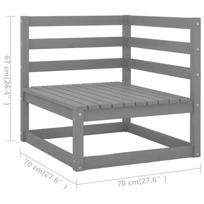 5 uds. Conjunto de salón de jardín de madera maciza de pino gris