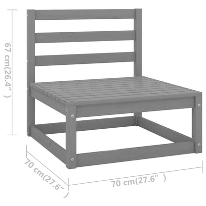 5 uds. Conjunto de salón de jardín de madera maciza de pino gris