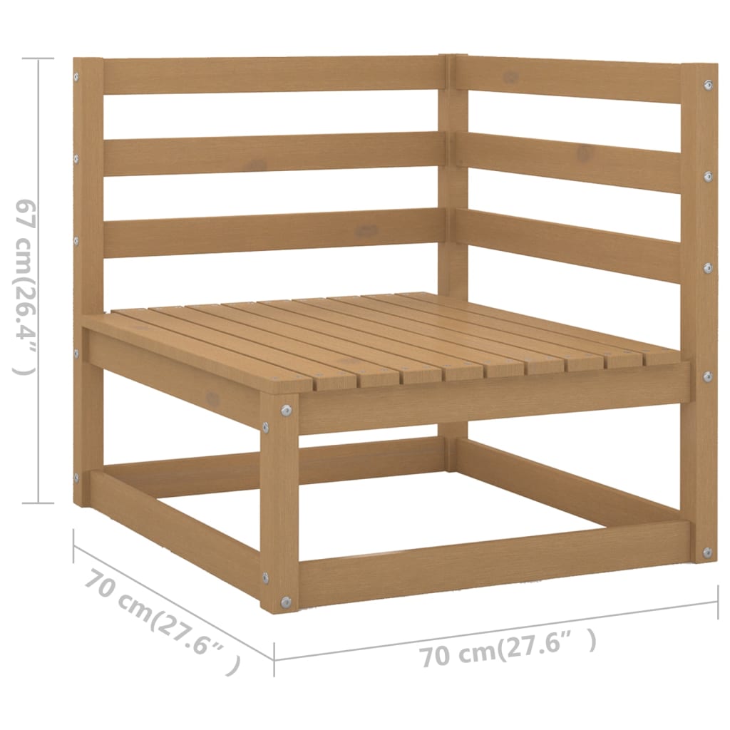 5-tlg. Garten-Lounge-Set Honigbraun Massivholz Kiefer